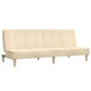 vidaXL Divano Letto a 2 Posti con Pouf Crema in Tessuto