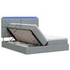 vidaXL Letto con contenitore LED e materasso Grigio Chiaro