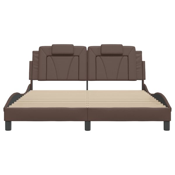 vidaXL Giroletto Viana senza Materasso Marrone 160x200 cm in Similpelle