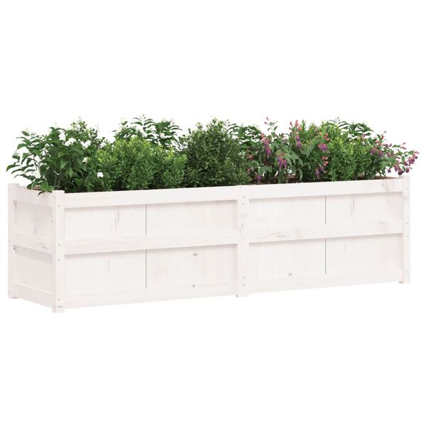vidaXL Fioriera da Giardino Bianca 180x50x50 cm Legno Massello di Pino