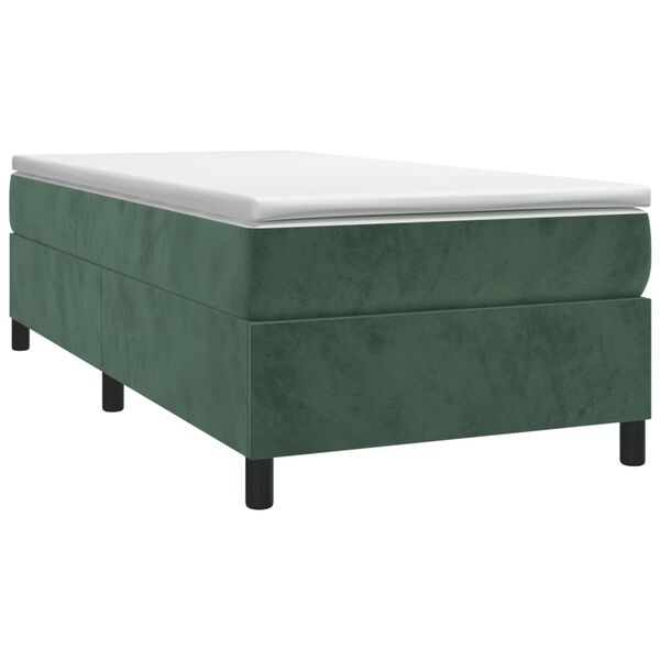 vidaXL Struttura Letto a Rete a Molle Verde Scuro 90x190 cm in Velluto