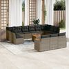 vidaXL Set Divani da Giardino 14pz con Cuscini in Polyrattan Grigio