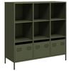 vidaXL Credenza Verde Oliva 101,5x39x103,5 cm in Acciaio