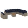 vidaXL Set Divani da Giardino 12 pz con Cuscini Grigio in Polyrattan