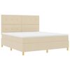 vidaXL Letto a Sorgente LED con materasso Crema 180 x 200 cm Tessuto