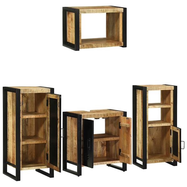 vidaXL Set di mobili per il bagno 4 pcs Legno di mango massello