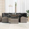 vidaXL Set Divano da Giardino con cuscino 7 pcs Grigio Poly Rattan