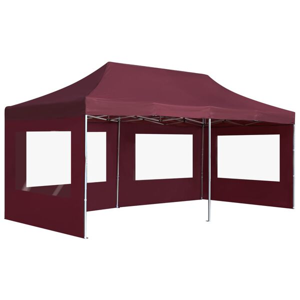 vidaXL Gazebo Professionale Pieghevole Alluminio con Pareti 6x3m Vino