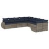 vidaXL Set Divani da Giardino 10 pz con Cuscini Grigio in Polyrattan