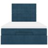 vidaXL Struttura Letto Pouf con Materassi Blu Scuro 120x200 cm Velluto
