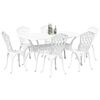 vidaXL Set da Pranzo per Giardino 7 pcs Bianco Alluminio