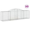 vidaXL Cesti Gabbioni ad Arco 9 pz 300x50x80/100 cm Ferro Zincato