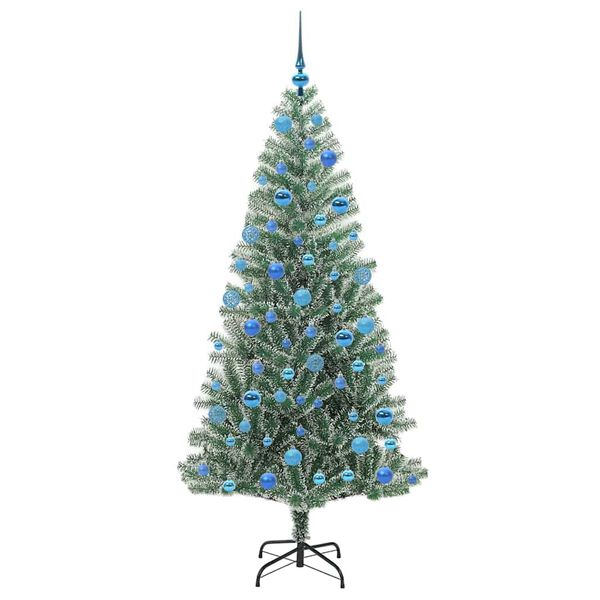 vidaXL Albero di Natale Artificiale Imbiancato con Luci LED 180 cm