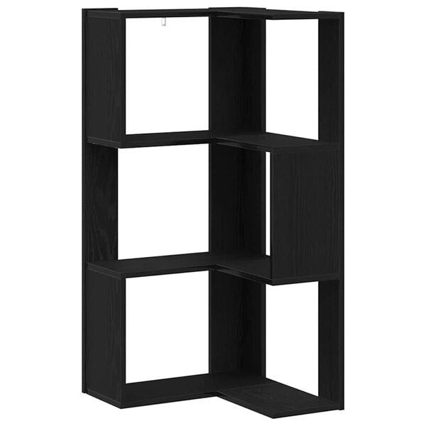 vidaXL Libreria Angolare Rovere nero 50 x 50 x 102 cm