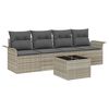 vidaXL Set di divani con cuscino 5 pcs Grigio chiaro polyrattan