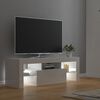 vidaXL Mobile Porta TV con Luci LED Bianco Lucido 120x35x40 cm