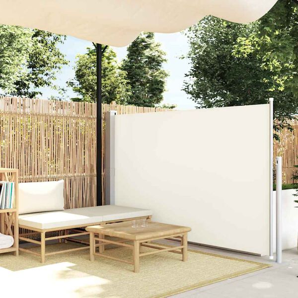 vidaXL Tenda Laterale Retrattile per Patio 140x500 cm Crema