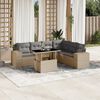 vidaXL Set Divani da Giardino 7 pz con Cuscini Beige in Polyrattan