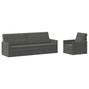 vidaXL Set di divani 2 pcs Grigio Scuro Tessuto in Cords