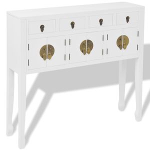 vidaXL Credenza in Stile Cinese in Legno Massello Bianca