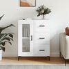 vidaXL Credenza 69,5x34x90 cm in Legno Multistrato Bianco Lucido