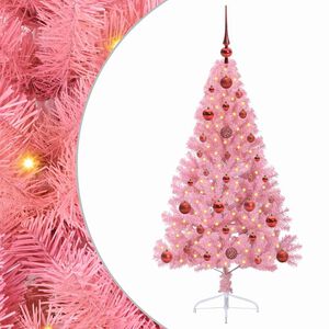 vidaXL Albero di Natale artificiale con luci integrate Rosa 120 cm PVC