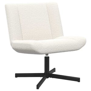vidaXL Sedia girevole Crema 63 x 75 x 76 cm Pelle di Pecora