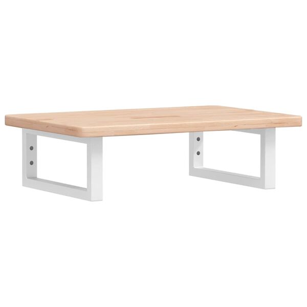 vidaXL Ripiano a Parete per Lavabo in Acciaio e Massello di Rovere