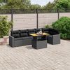 vidaXL Set Divani da Giardino con Cuscini 7pz Nero Polyrattan