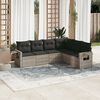vidaXL Set Divano da Giardino 6pz con Cuscini Grigio Chiaro Polyrattan