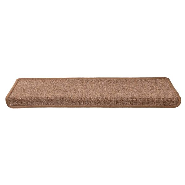 vidaXL Tappetini per scale 15 pz 65x21x4 cm Marrone Bordo rettangolare