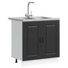 vidaXL Mobile da cucina con porta Kalmar Nero 80 x 46 x 81,5 cm