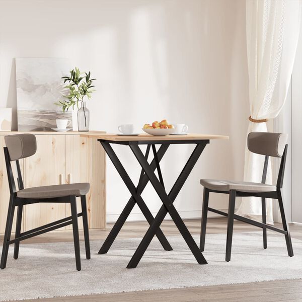 vidaXL Tavolo da Pranzo Telaio a X 70x70x75 cm Legno Pino e Acciaio