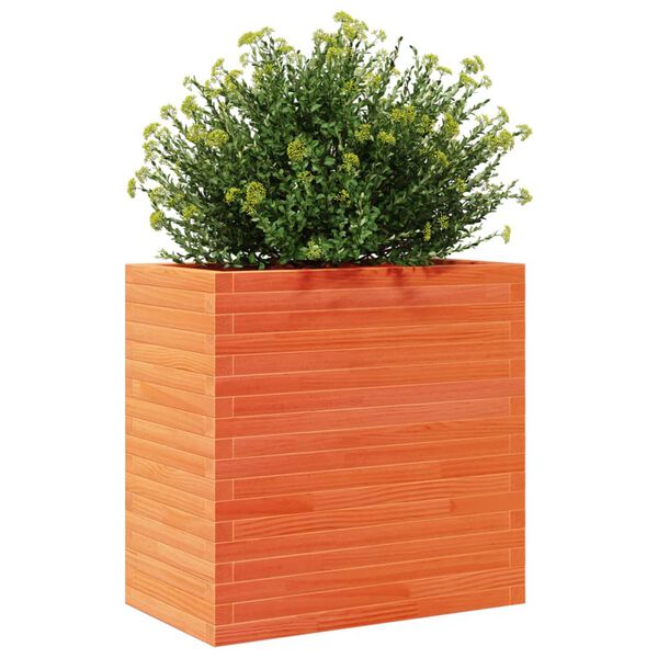 vidaXL Fioriera Giardino Marrone Cera 70x40x68,5cm Legno Massello Pino