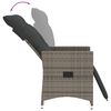 vidaXL Sedie da Giardino Reclinabili 2 pz e Cuscini Grigio Polyrattan