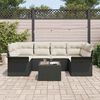 vidaXL Set Divano da Giardino con cuscino 7 pcs Nero polyrattan