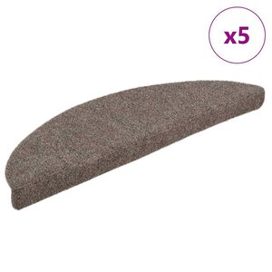 vidaXL Tappetini per scale autoadesivi 5 pz 56x17x3 cm beige semicircolari