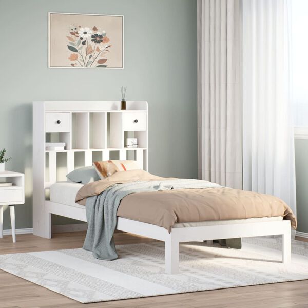 vidaXL Letto con Libreria senza Materasso 75x190 cm in Legno Pino