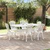 vidaXL Set da Pranzo per Giardino 7 pcs Bianco Alluminio