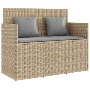 vidaXL Panca da Giardino con Cuscini Beige in Polyrattan