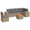 vidaXL Set Divani da Giardino 7 pz con Cuscini Beige in Polyrattan