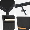 vidaXL Set da Pranzo per Giardino con cuscino 7 pcs Nero polyrattan