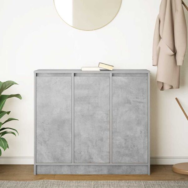 vidaXL Credenza Grigio Cemento 85x34x76 cm in Legno Multistrato