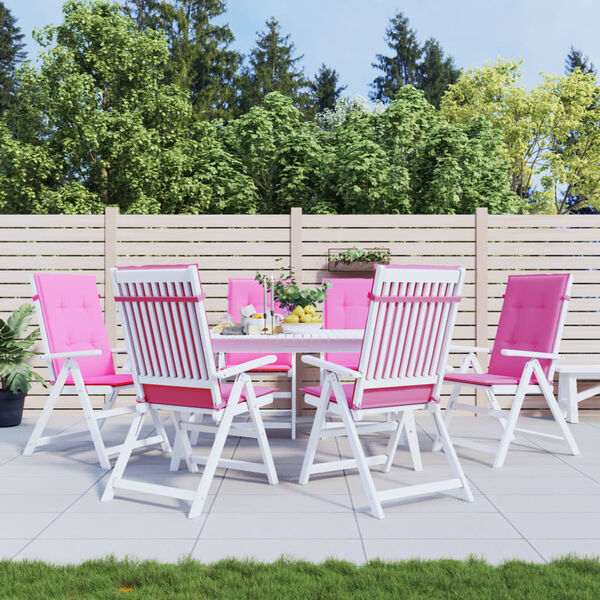 vidaXL Cuscini per Sedia con Schienale Alto 6pz Rosa in Tessuto