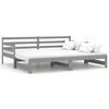 vidaXL Dormeuse Estraibile Grigia in Massello di Pino 2x(90x200) cm
