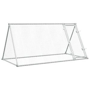 vidaXL Gabbia per Polli Argento 200x105x91 cm in Acciaio Zincato