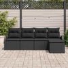 vidaXL Set Divano da Giardino 5 pcs Nero polyrattan
