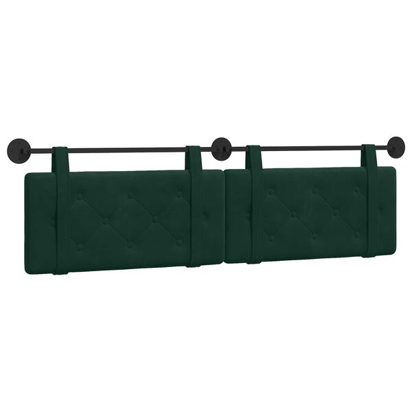 vidaXL Testata appesa Verde Scuro 170 x 55 x 5 cm Velluto