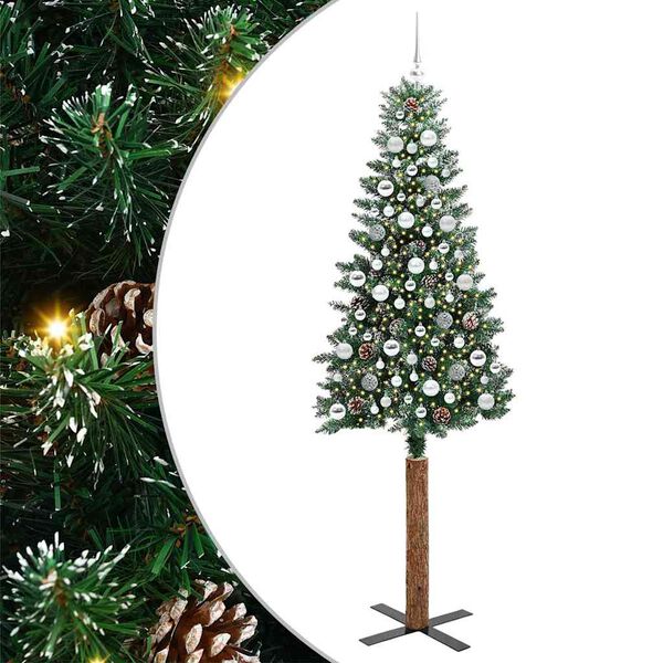 vidaXL Albero di Natale snodato con 300 LED con supporto Verde 210 cm