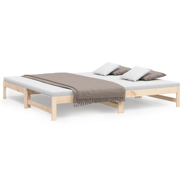 vidaXL Dormeuse Estraibile 2x(100x200) cm Legno Massello di Pino
